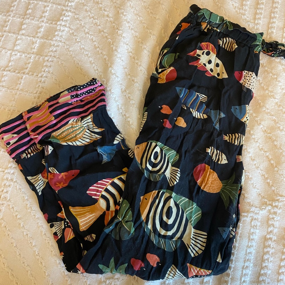 Farm Rio/Anthropologie Fish Print Pants